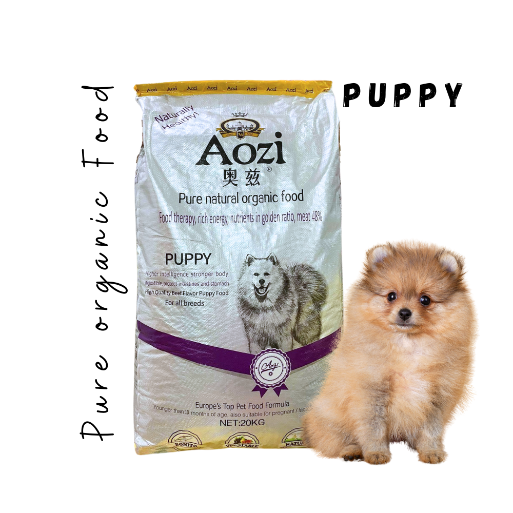 Aozi Pure Natural Organic Food PUPPY Dog Food for all Breeds 1kg repacked mog and marley