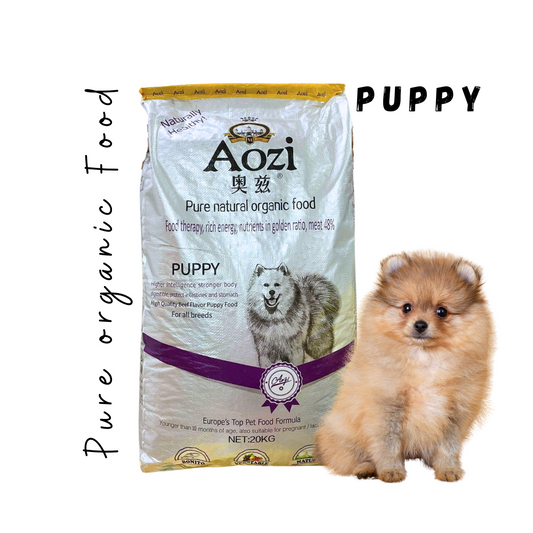 Aozi Pure Natural Organic Food PUPPY Dog Food for all Breeds 1kg repacked - mog and marley