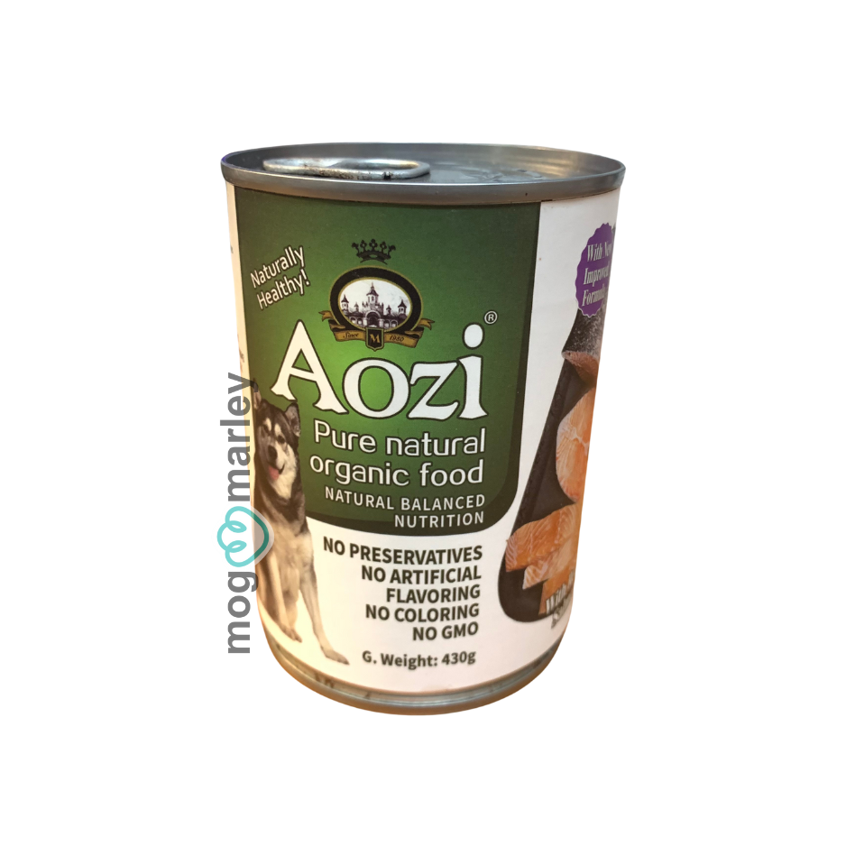 AOZI Can Pure Natural Organic Dog Wet Food 430g Salmon Flavor - mog and marley