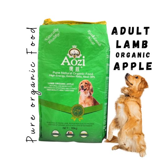 Aozi Lamb Organic Apple Adult Dog Organic Food for all Breeds 1kg repacked - mog and marley