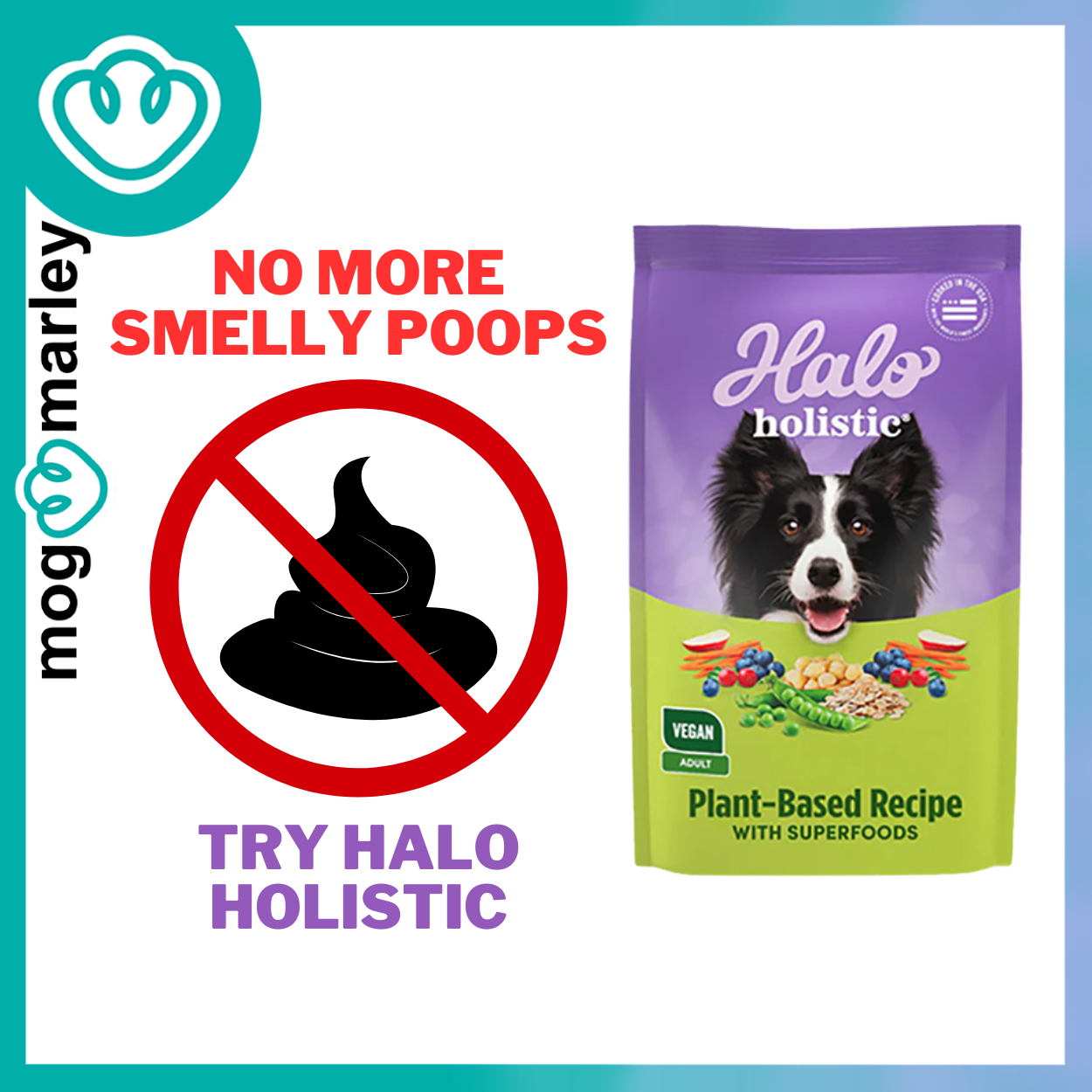 Halo Adult Dog Holistic Vegan Plant-Based Recipe with Superfoods Dry Food Buy 4+1 - mog and marley