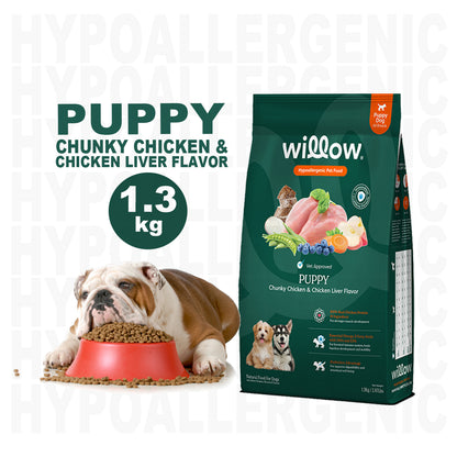 1.3kg Willow HYPOALLERGENIC Puppy Chunky Chicken and Chicken Liver