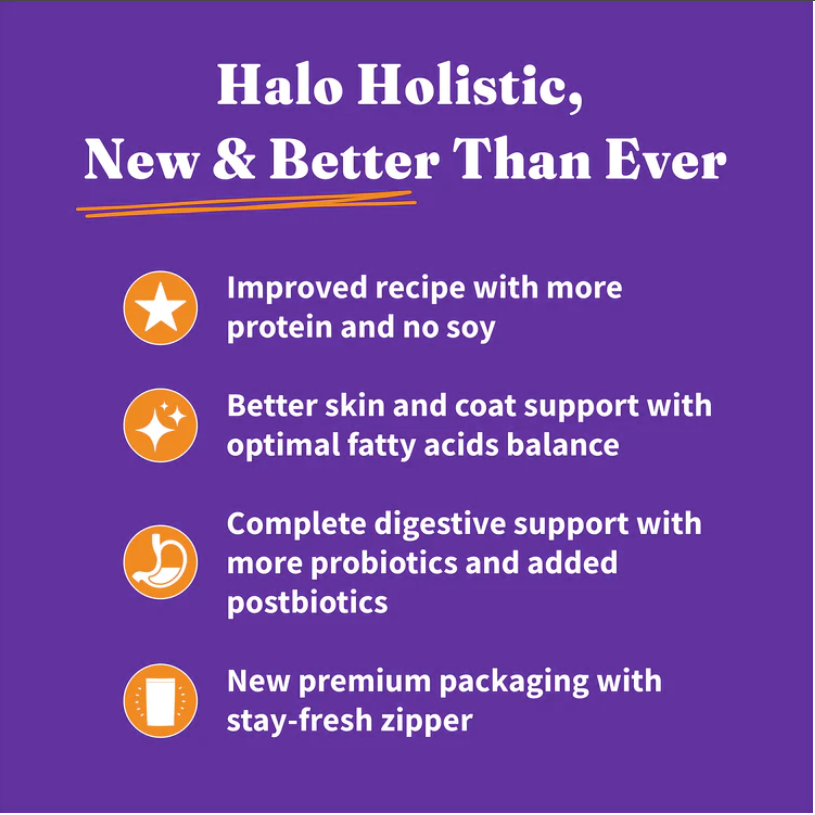 Halo Holistic Adult Dog Grains Cage-Free Chicken & Sweet Potato