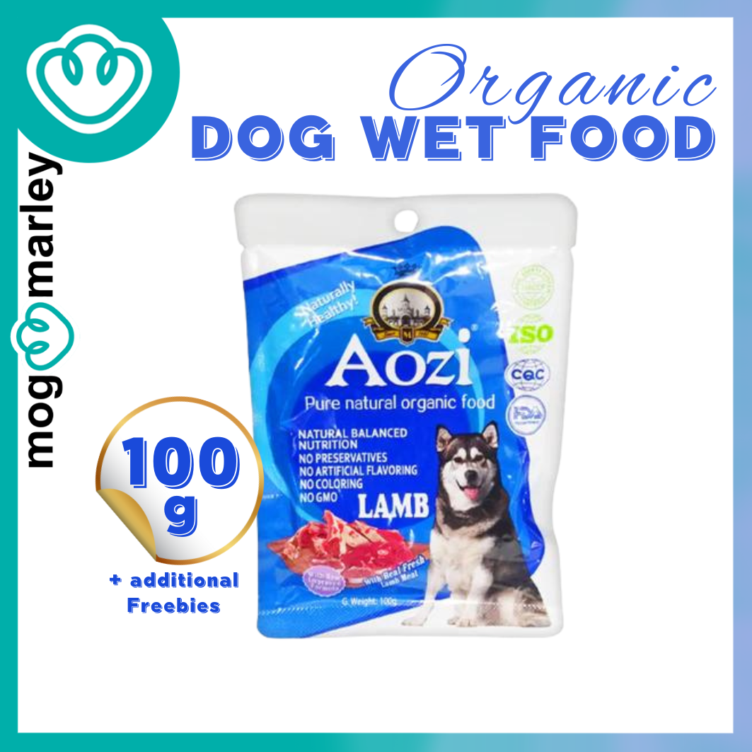 AOZI Pouch Pure Natural Organic Dog Wet Food 100g Lamb Flavor - mog and marley