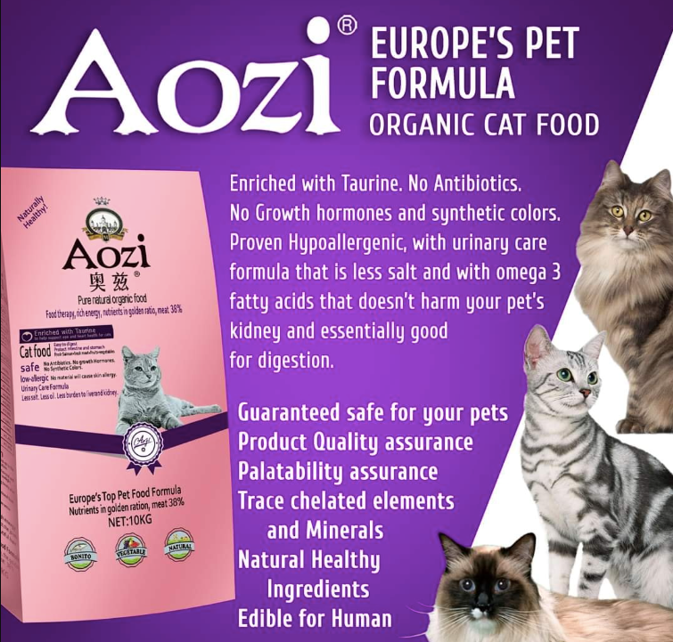 Aozi CAT Pure Natural Organic Cat Food (All Stages) Salmon Flavor 1 kg - mog and marley