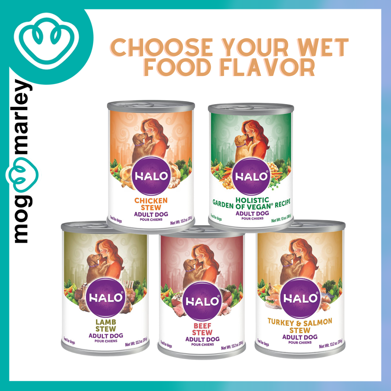Halo Holistic Puppy Healthy Grains Cage-Free Chicken & Brown Rice Buy3+1 LAMB wet food - mog & marley